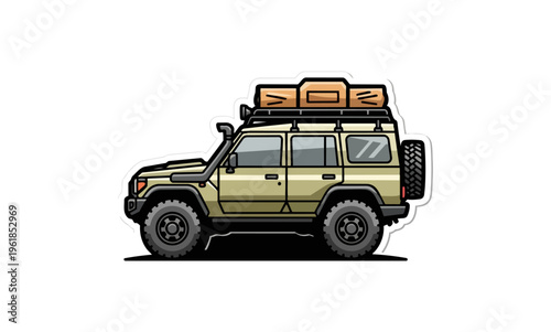 Off road vehicle illustration on black background