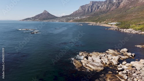 Aerial view of Cape Town coastline, South Africa
