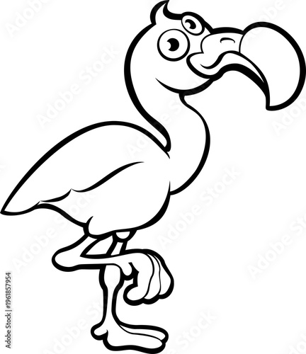 Flamingo tropical bird cart...