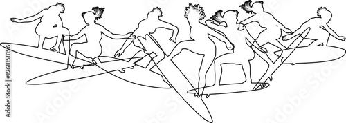 Surfer surfboard boarding f...
