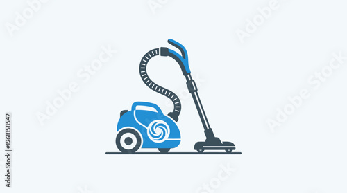 Modern Blue Vacuum Cleaner Icon