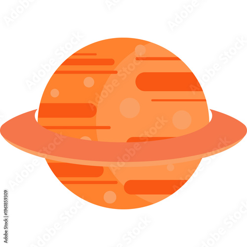 Orange Planet with Rings Icon
