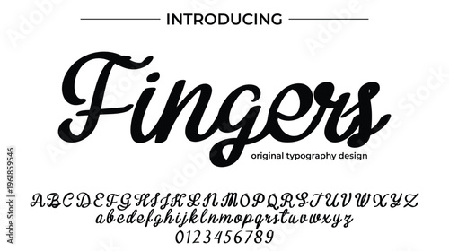 Fingers Script Font Typography – Bold Brush Handwritten Alphabet Design
