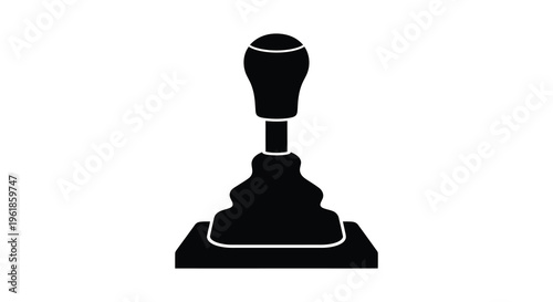 Black gear shift knob on a white background a striking silhouette