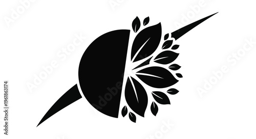 Abstract symbol of growth and evolution with natural elements