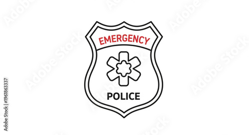 Police Emergency Medical Services Badge Emblem Icon.