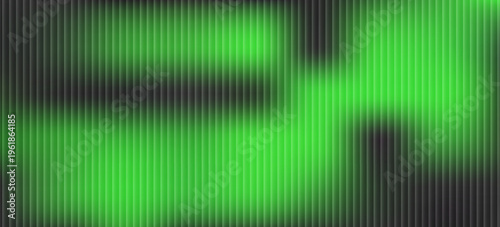 Dark green neon gradient ribbed glass. Vector ribbed glass texture background. Mesh gradient. acrylic ribbed bath surface. Reeded glass background semitransparent overlay. Bath wall window