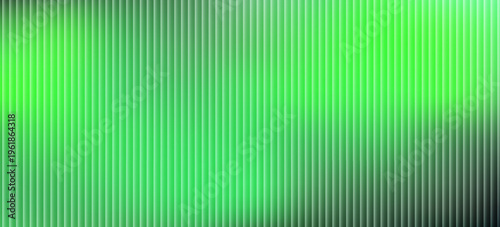 Dark green neon gradient ribbed glass. Vector ribbed glass texture background. Mesh gradient. acrylic ribbed bath surface. Reeded glass background semitransparent overlay. Bath wall window