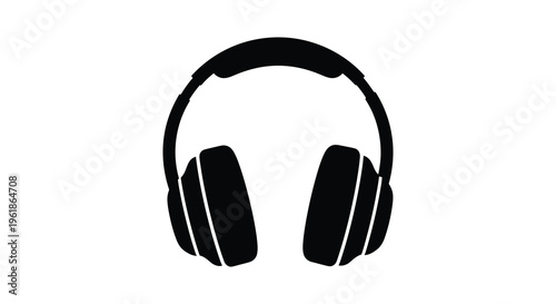 Black headphones graphic a minimalist representation in silhouette