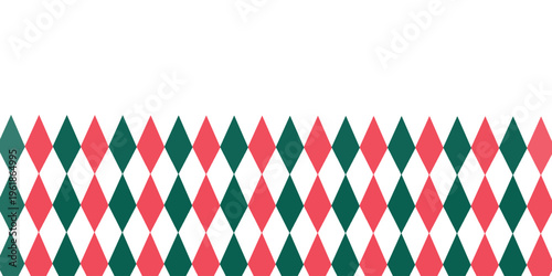 Natal rhombus pola mulus. Warna merah dan hijau, campuran kain dengan garis emas. Argyle pola berlian geometris. Pembungkus abstrak Natal bg. Ilustrasi vektor diisolasi pada latar belakang putih.