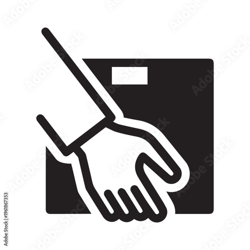 hand carry box solid icon vector design good for web or mobile app
