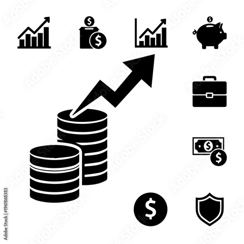 Financial growth and investment icons