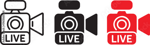 Minimalist live streaming icon bundle