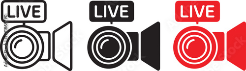 Minimalist live streaming icon set
