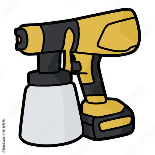 simple colored paint sprayer vector with paint reservoir