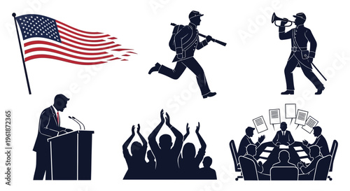 American politics and protest illustrations.