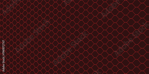 Abstract red steel mesh background with red glowing lines with free space for design. Modern technology innovation concept background.