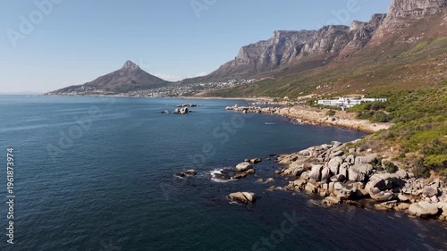 Aerial view of Cape Town coastline, South Africa