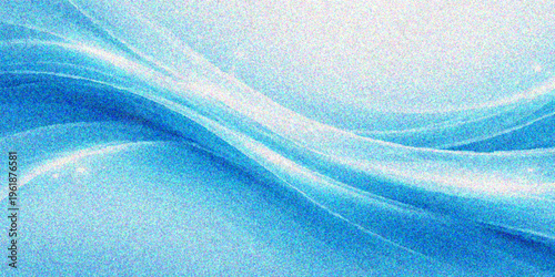 Abstract blue waves of soft silk fabric create a smooth material texture and light wallpaper backdrop design for a winter art background