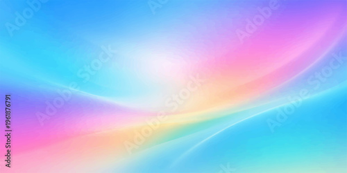 A vibrant abstract rainbow background features a bright motion blur design with colorful waves and textured lines in a flowing artistic pattern of blue, green, and orange light