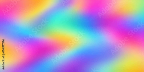A vibrant abstract rainbow background features a colorful spectrum of light and motion with a wave pattern of bright circles and textured lines on a blur wallpaper backdrop