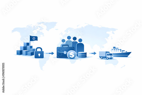 Free Trade Zone Economic Model Illustration