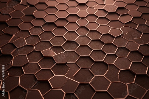 a black and gold background with a pattern of hexagons