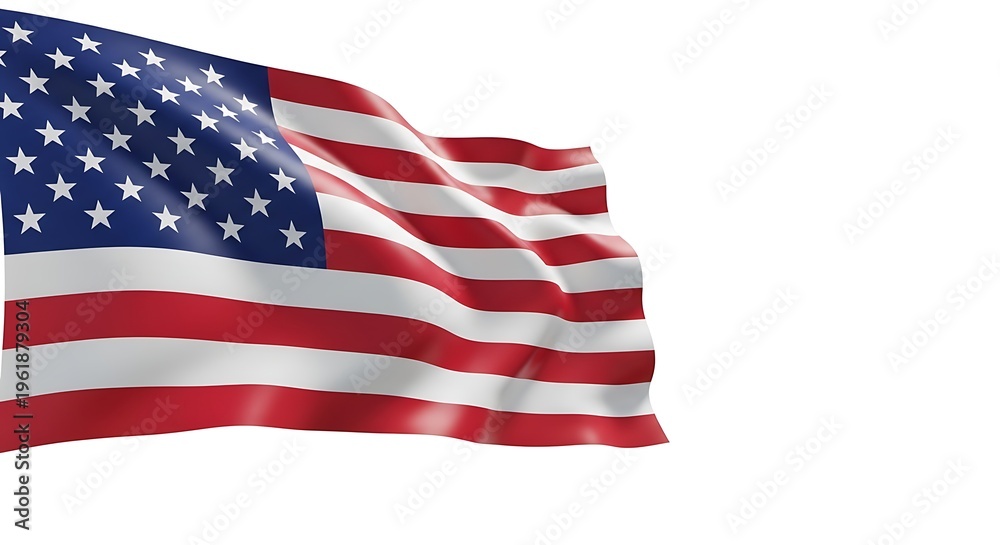 Obraz premium American independence day celebration with waving united states flag