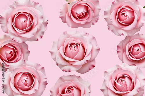 A bunch of pink roses with water droplets on them