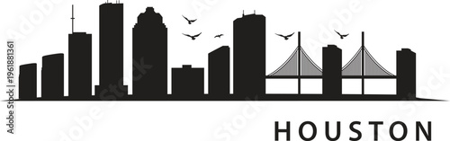 Houston city skyline prepared in vector