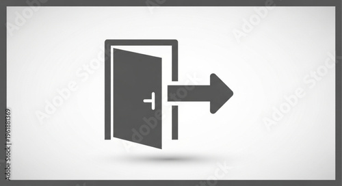 Exit Door Icon - Symbolizing Departure, Leaving, and New Beginnings.