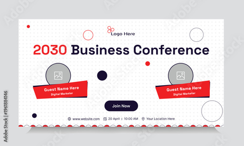Trendy business conference webinar template banner design, business strategy seminar banner design, fully editable vector eps 10 file format