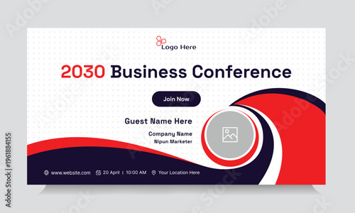 Trendy business conference webinar template banner design, business strategy seminar banner design, fully editable vector eps 10 file format