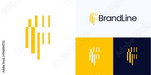 Creative letter F logo icon design vector element, Symbol initial F concept style for bars or barcode, spectrum tone, trade, analysis, finance, digital, statistics and brand identity business company