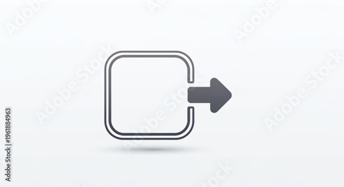Exit Icon - Arrow Pointing Out of a Square, Symbolizing Departure.