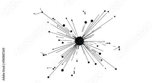 Abstract network of connections radiating from a central point, representing data flow and communication.