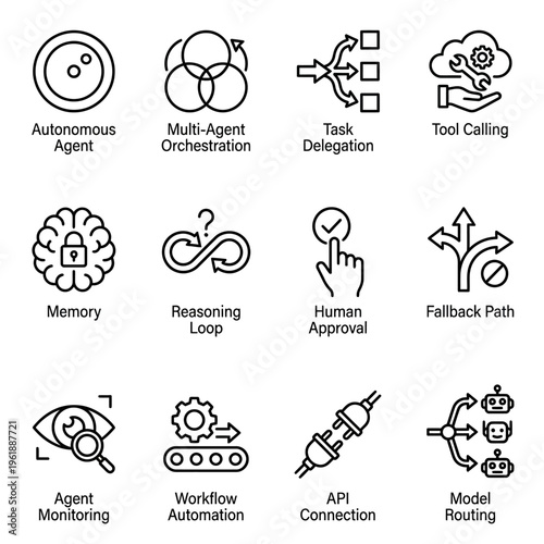 Artificial Intelligence Agent Concepts Icons