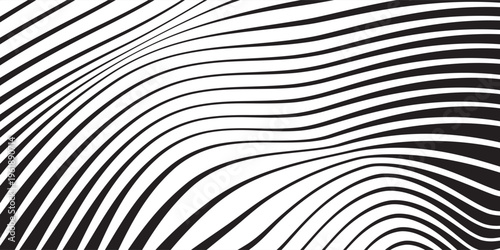 Monochrome linear stripe transition wallpaper. Halftone gradient line pattern