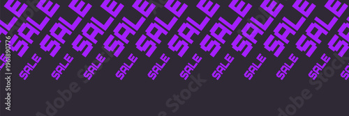 Special offer icons isolated on dark background. Promo banner with text on retro style. Vector seamless sale discount border for promotion, best price or Black Friday design.