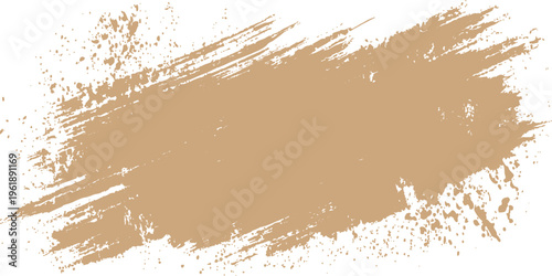 An abstract grunge floral background pattern featuring brown ink blots and gold paint splashes on an old dirty paper texture wall illustration with a grungy liquid splatter border design