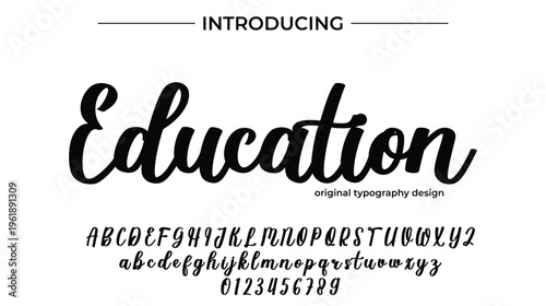 Elegant Education Script Font Typography Showcase Design