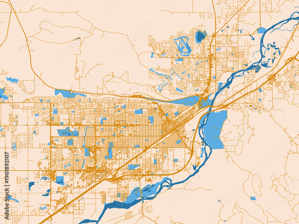 Fototapeta premium Billings, Montana – street map