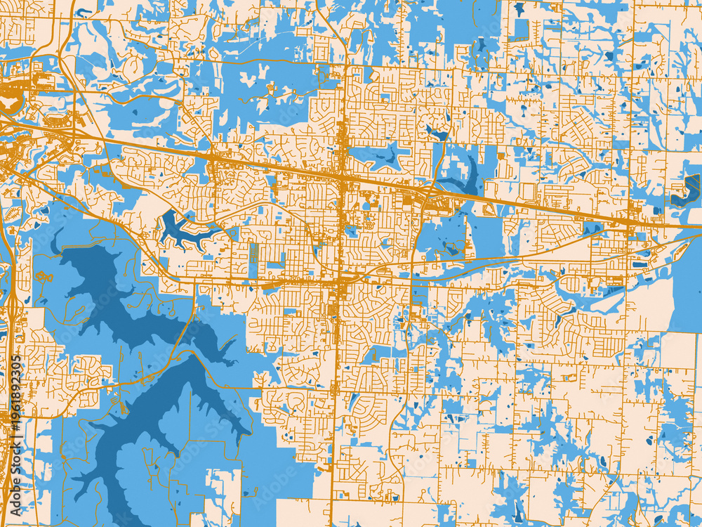 Naklejka premium Street network map — Blue Springs, Missouri