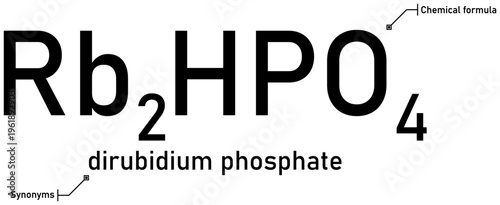 Dirubidium phosphate chemical formula with callout titles