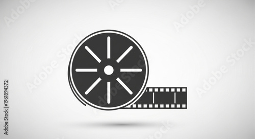 Film Reel and Strip Icon - A Classic Symbol of Cinema.