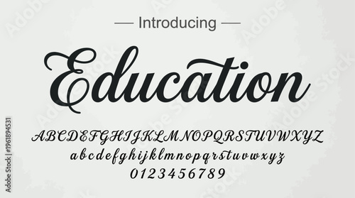 Elegant Education Script Font Typography Showcase Design