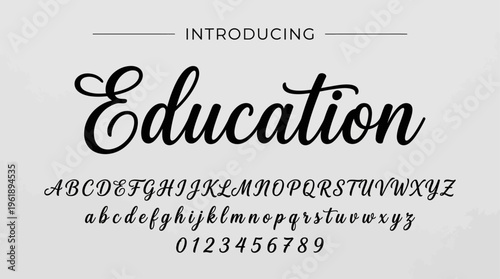 Elegant Education Script Font Typography Showcase Design