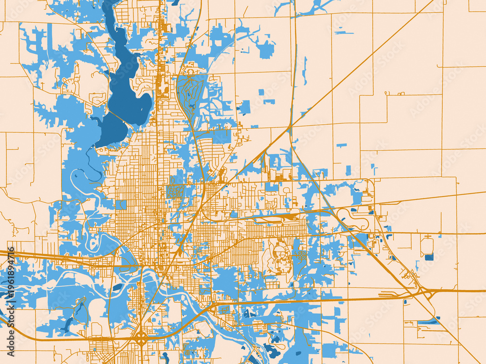 Naklejka premium City map background — Dnavill, Illinois