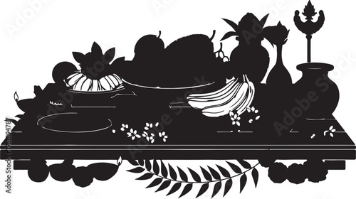 ugadi festival illustration with traditional kalash bowl and lotus decoration symbol on minimal background cultural celebration design