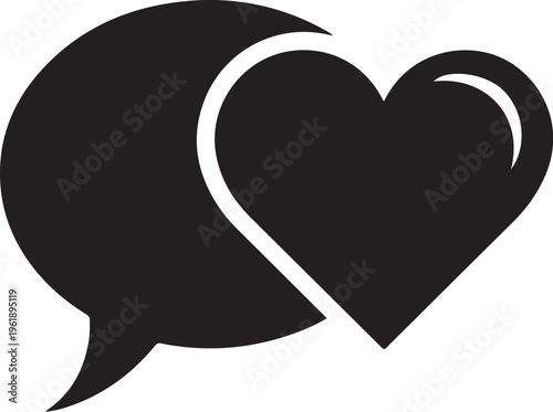 Love Message Speech Bubble Icon Heart Symbol